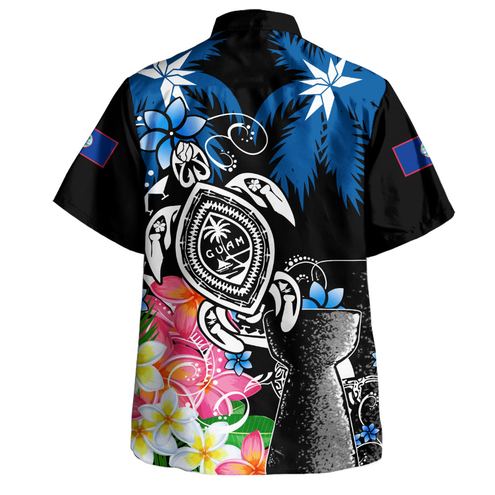 Guam Hawaiian Shirt Chamorro With Seal Turtle Coconut Tree