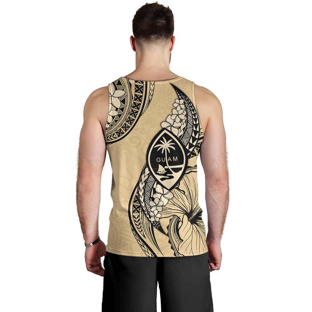 Guam Tank Top Tribal Tropical Flower With Pattern Leaves