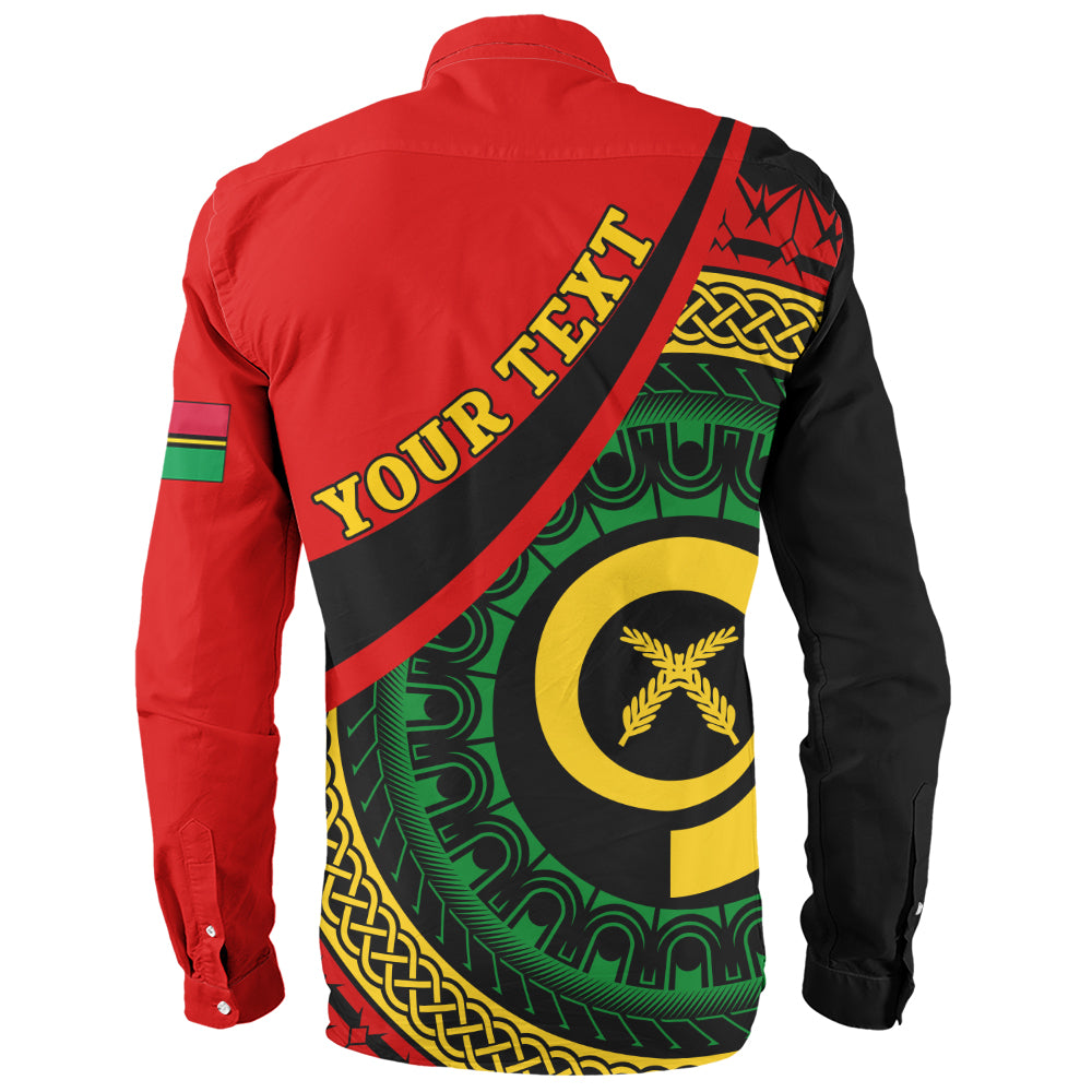 Vanuatu Long Sleeve Shirt Custom Melanesian Tribal Circle Tattoo Style