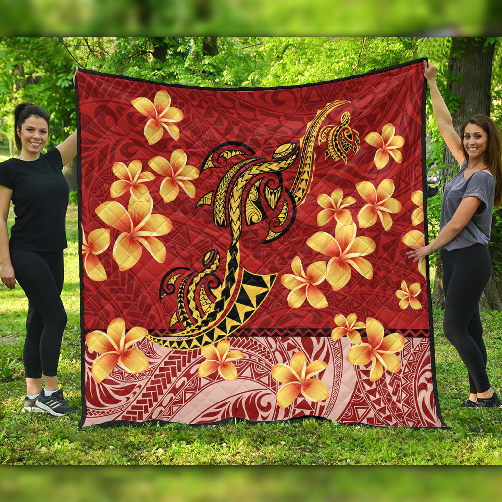 Hawaii Premium Quilt Plumeria Flower Fabric Design