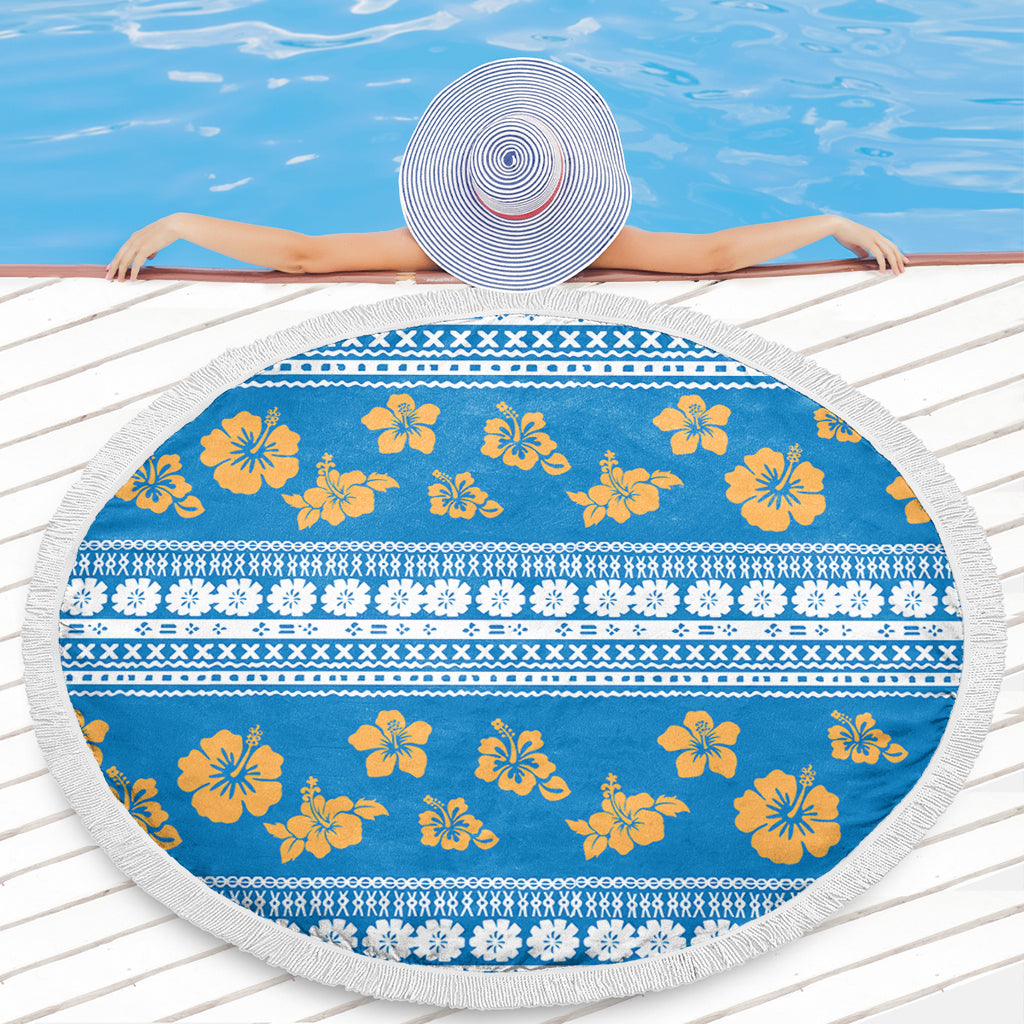 Fiji Beach Blanket Tapa Flower Fabric Print