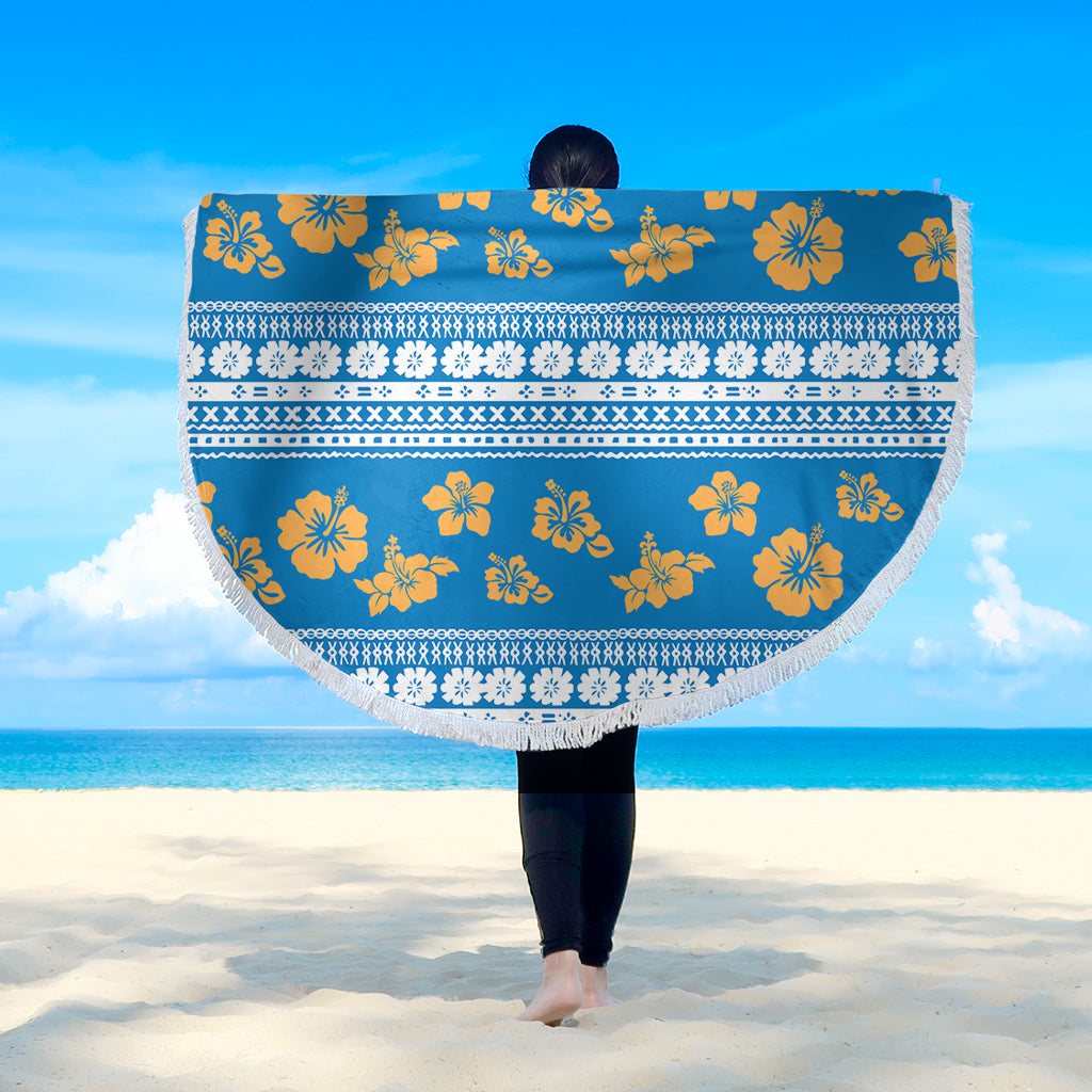 Fiji Beach Blanket Tapa Flower Fabric Print