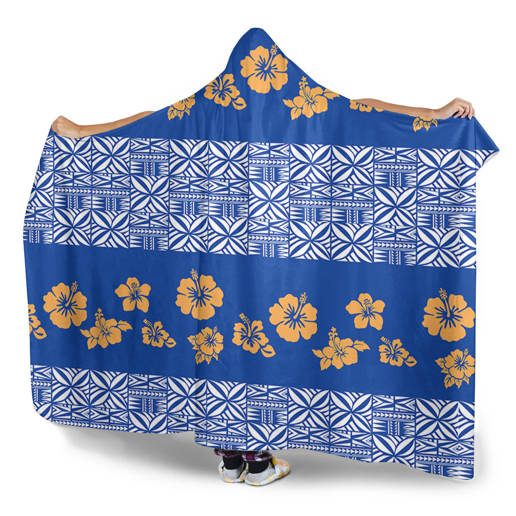 Samoa Hooded Blanket Hibiscus Pattern Island