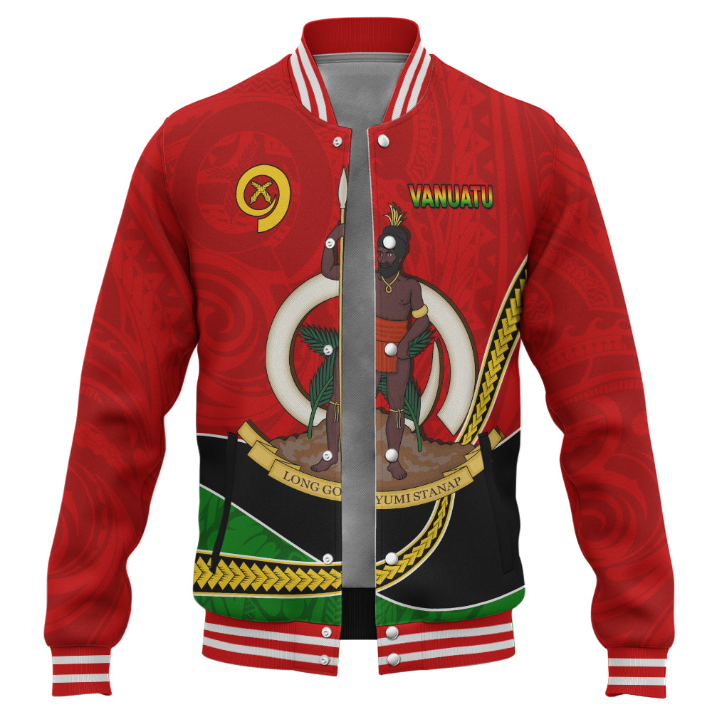 Vanuatu Baseball Jacket Melanesian Spirit Totem Art