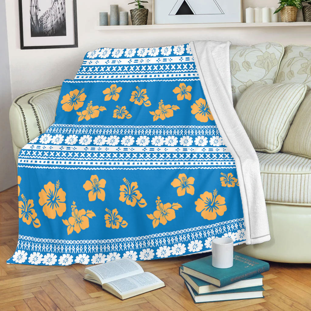 Fiji Premium Blanket Tapa Flower Fabric Print