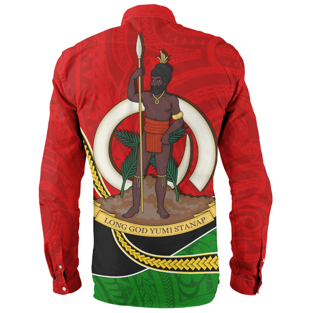 Vanuatu Long Sleeve Shirt Melanesian Spirit Totem Art