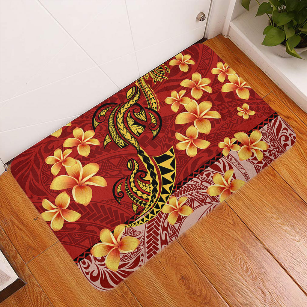 Hawaii Doormat Plumeria Flower Fabric Design