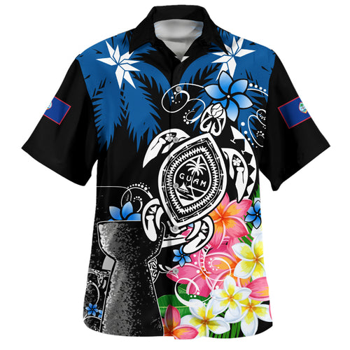 Guam Hawaiian Shirt Chamorro With Seal Turtle Coconut Tree