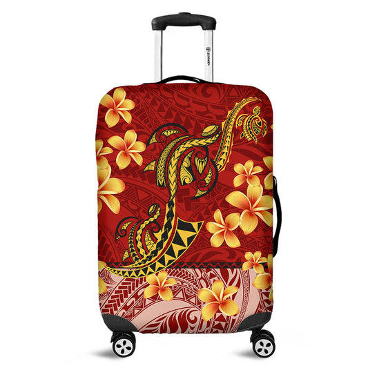 Hawaii Luggage Cover Plumeria Flower Fabric Design