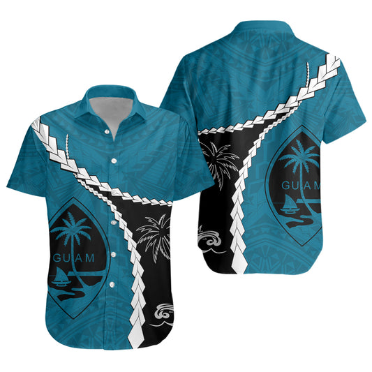 Guam Short Sleeve Shirt Tribal Spirits Coconut Tree