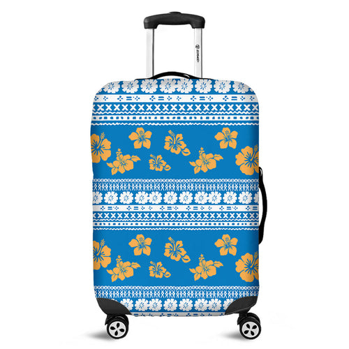 Fiji Luggage Cover Tapa Flower Fabric Print
