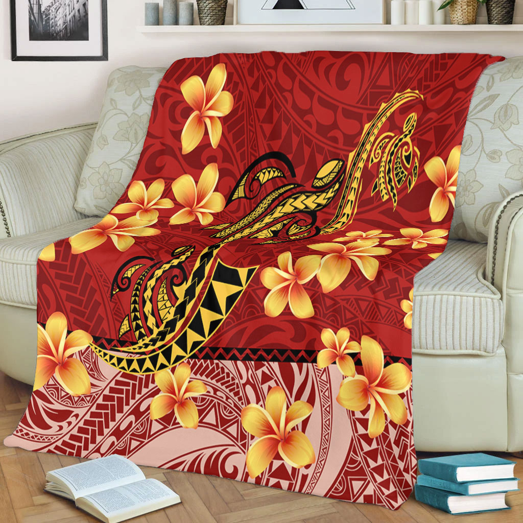Hawaii Premium Blanket Plumeria Flower Fabric Design