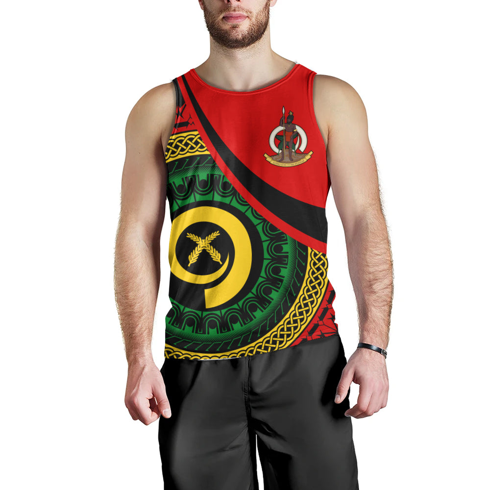 Vanuatu Tank Top Custom Melanesian Tribal Circle Tattoo Style