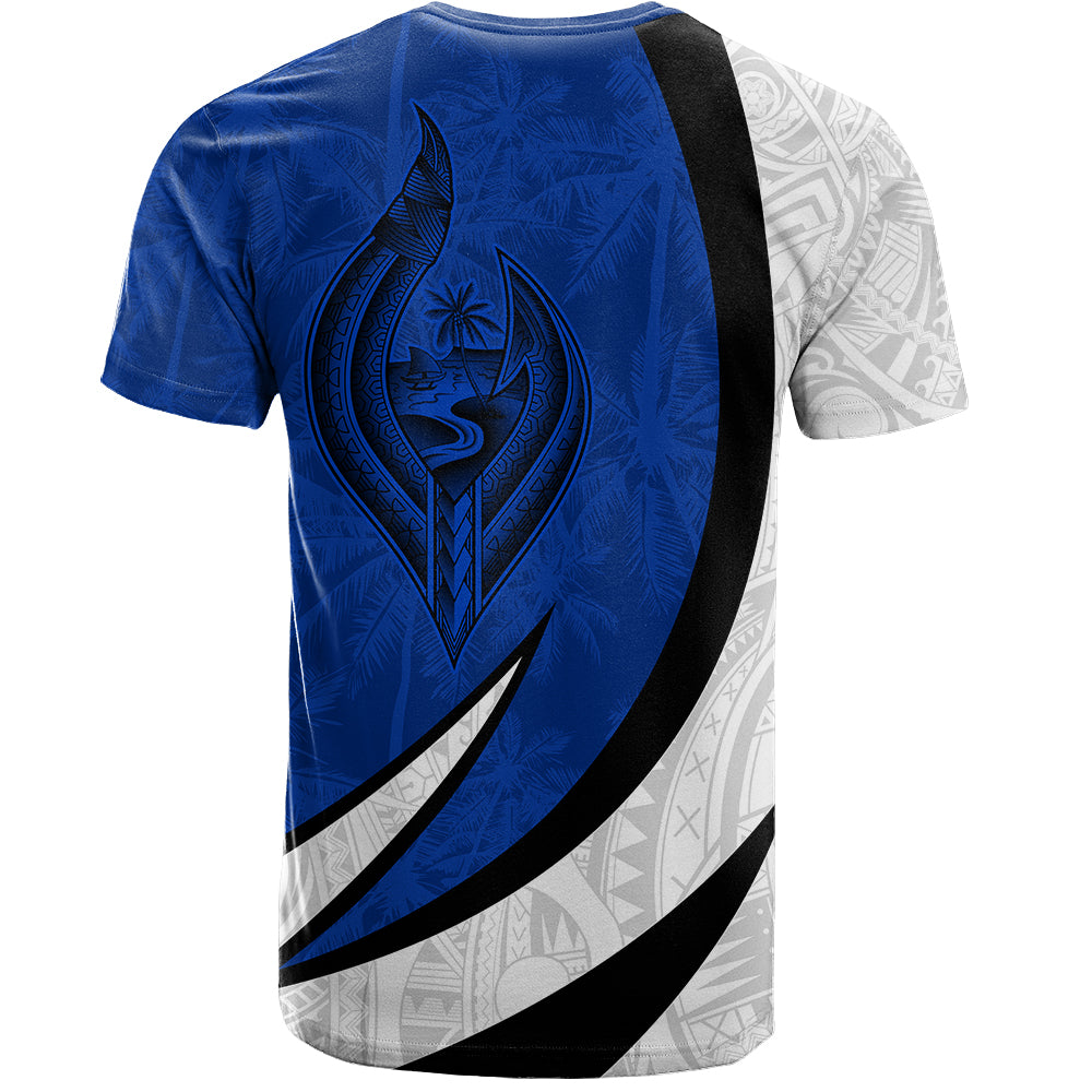 Guam T-Shirt Seal And Map Tribal Coconut Tree Pattern Circle Curve
