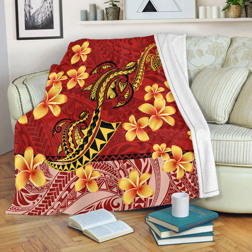 Hawaii Premium Blanket Plumeria Flower Fabric Design