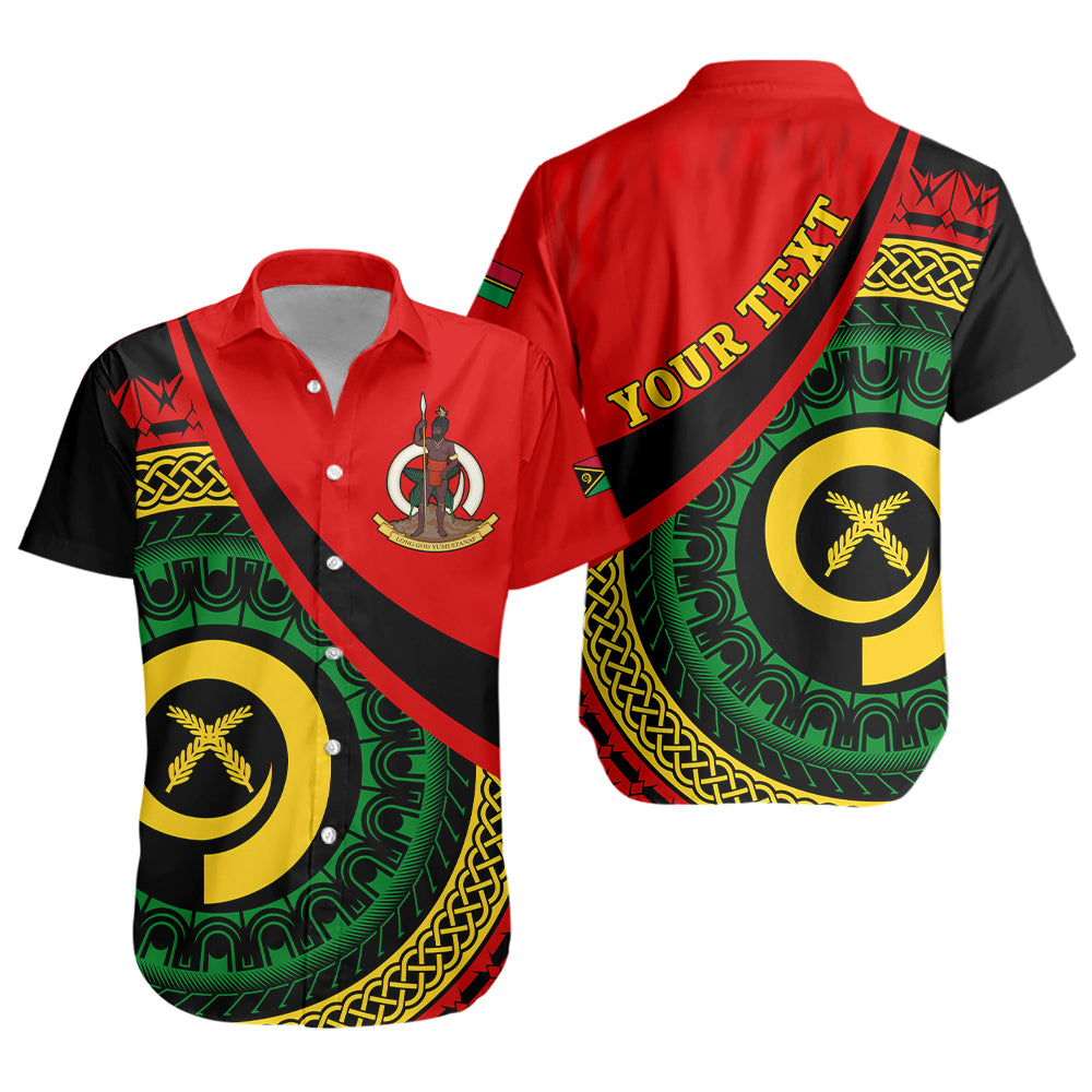 Vanuatu Short Sleeve Shirt Custom Melanesian Tribal Circle Tattoo Style