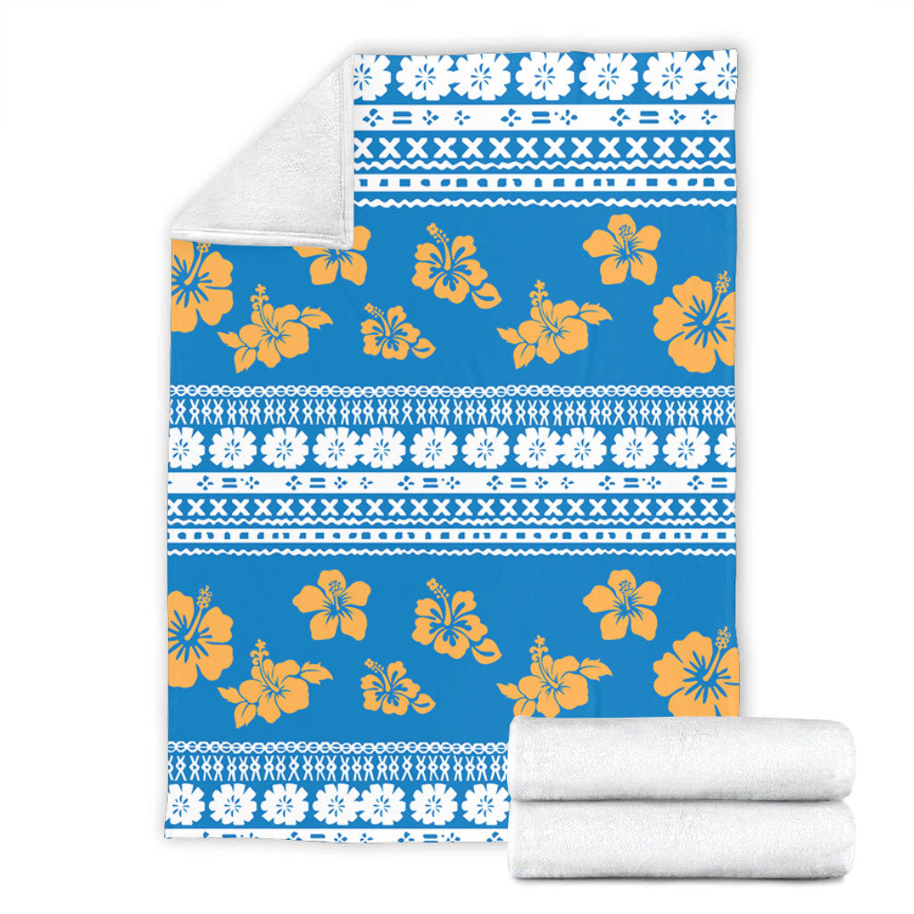 Fiji Premium Blanket Tapa Flower Fabric Print
