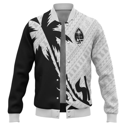 Guam Baseball Jacket Custom Tribal Coconut Tree Half Style