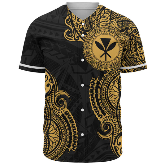 Hawaii Baseball Shirt Tribal Polynesia Half With Seal Kanaka