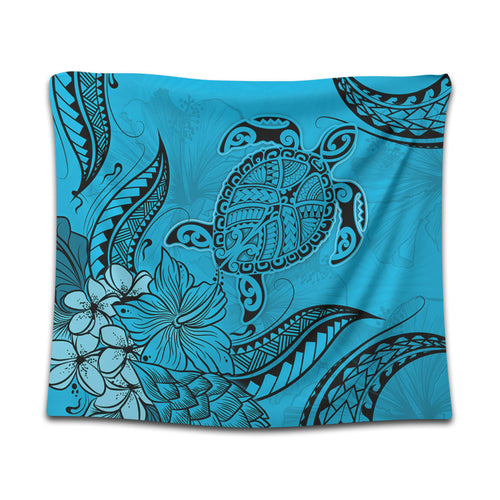 Hawaii Tapestry Tribal Turtle And Flowers Island Life