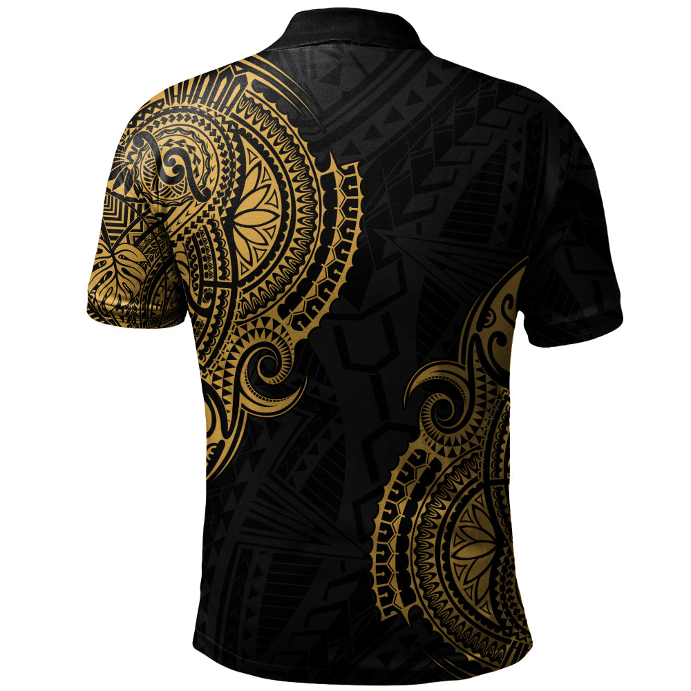 Hawaii Polo Shirt Tribal Polynesia Half With Seal Kanaka