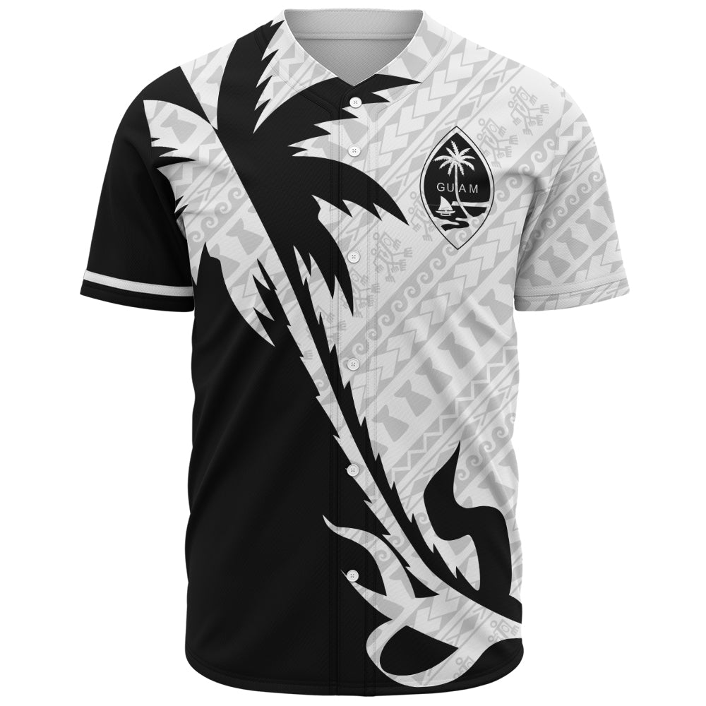 Guam Baseball Shirt Custom Tribal Coconut Tree Half Style