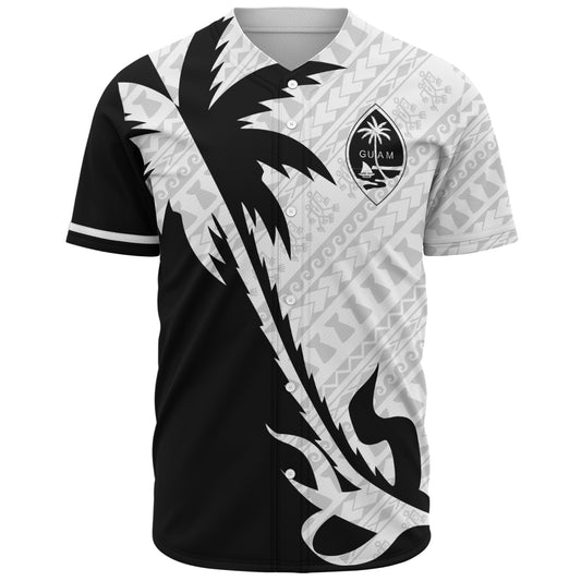 Guam Baseball Shirt Custom Tribal Coconut Tree Half Style