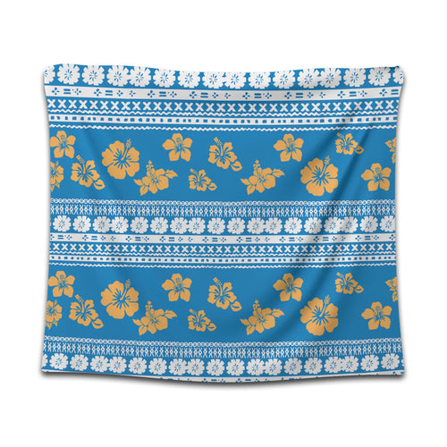 Fiji Tapestry Tapa Flower Fabric Print
