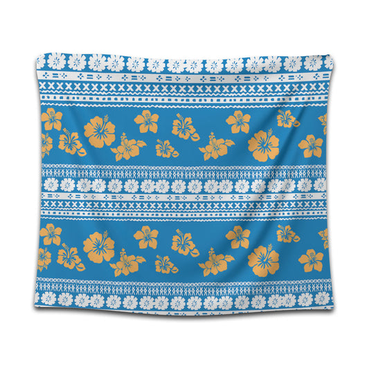 Fiji Tapestry Tapa Flower Fabric Print