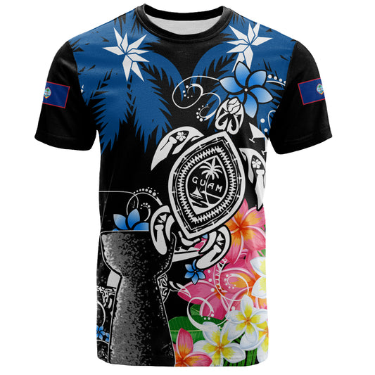 Guam T-Shirt Chamorro With Seal Turtle Coconut Tree