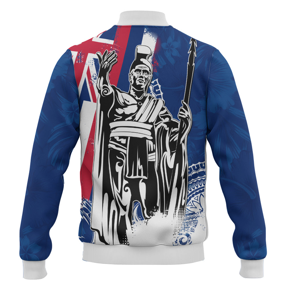 Hawaii Baseball Jacket King Kamehameha I Flag Tropical