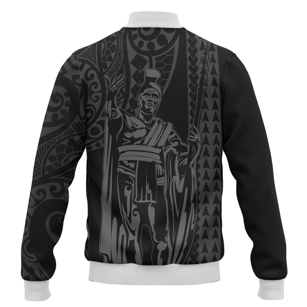 Hawaii Baseball Jacket Polynesian Tribal King Kamehameha I Kakau