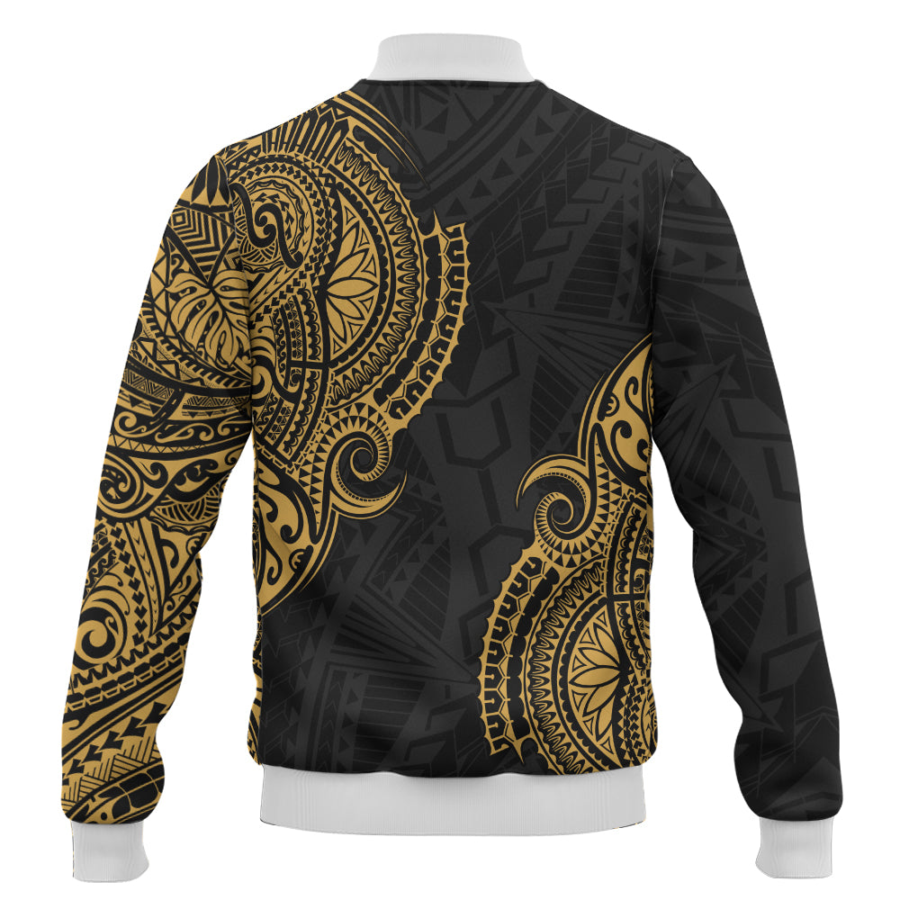 Hawaii Baseball Jacket Tribal Polynesia Half With Seal Kanaka