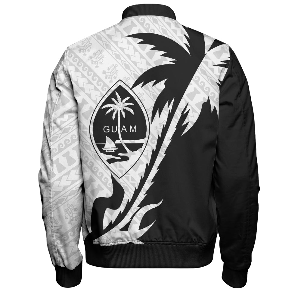 Guam Bomber Jacket Custom Tribal Coconut Tree Half Style
