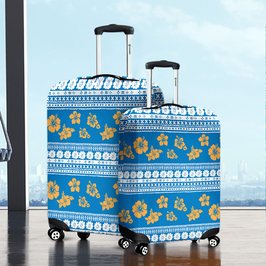 Fiji Luggage Cover Tapa Flower Fabric Print