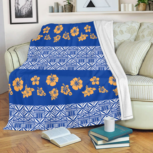 Samoa Premium Blanket Hibiscus Pattern Island