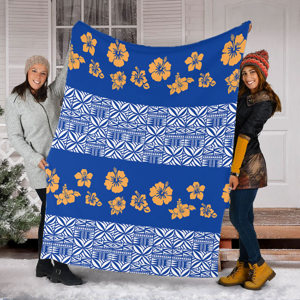 Samoa Premium Blanket Hibiscus Pattern Island