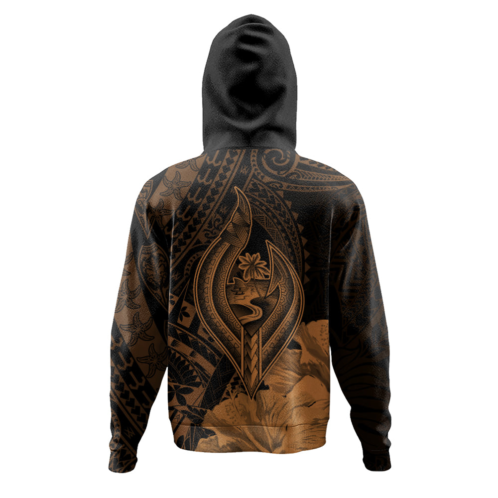 Guam Hoodie Tribal Seal Hook Hibiscus Style