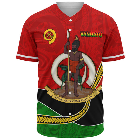 Vanuatu Baseball Shirt Melanesian Spirit Totem Art