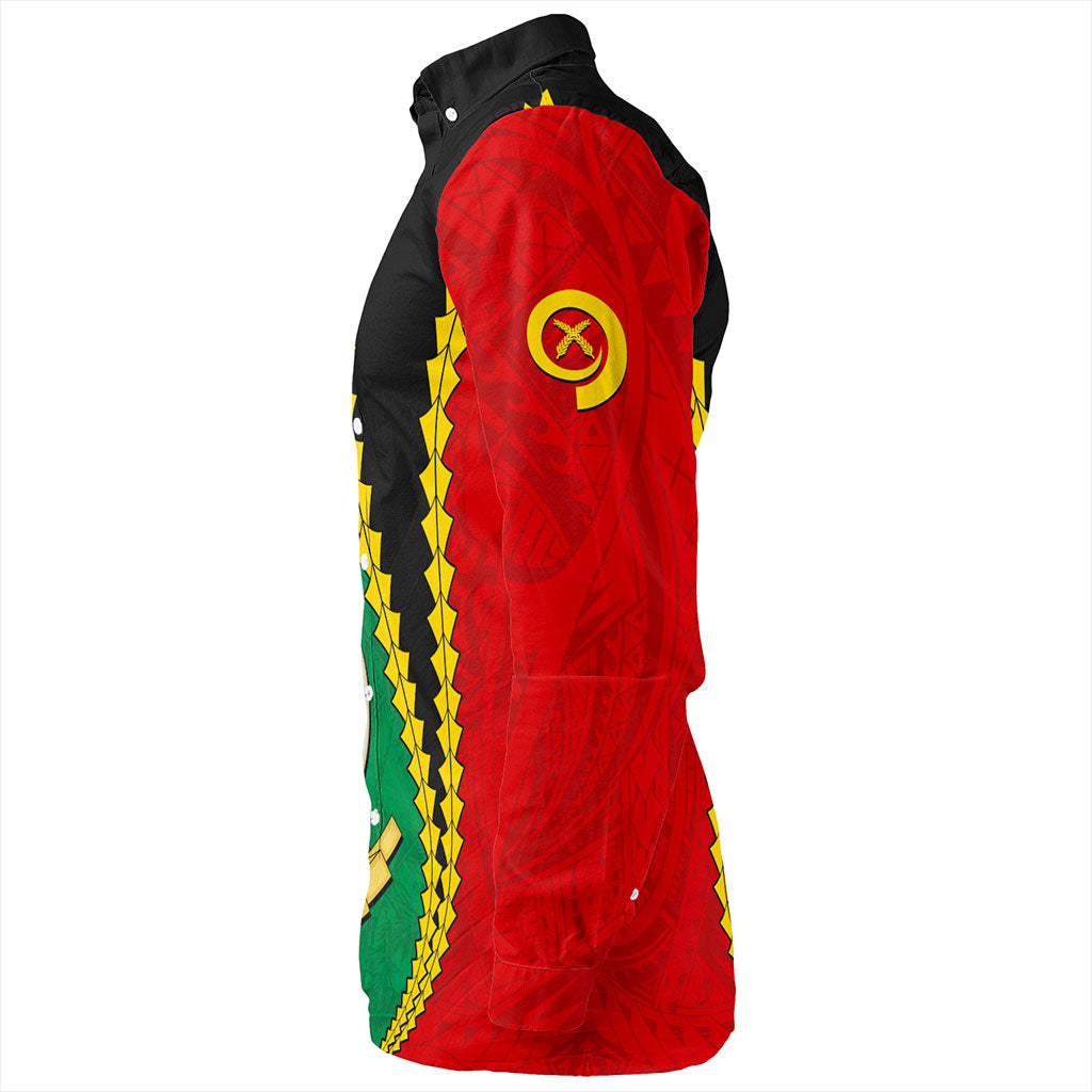 Vanuatu Long Sleeve Shirt Tattoo With Tree Coconut Pattern