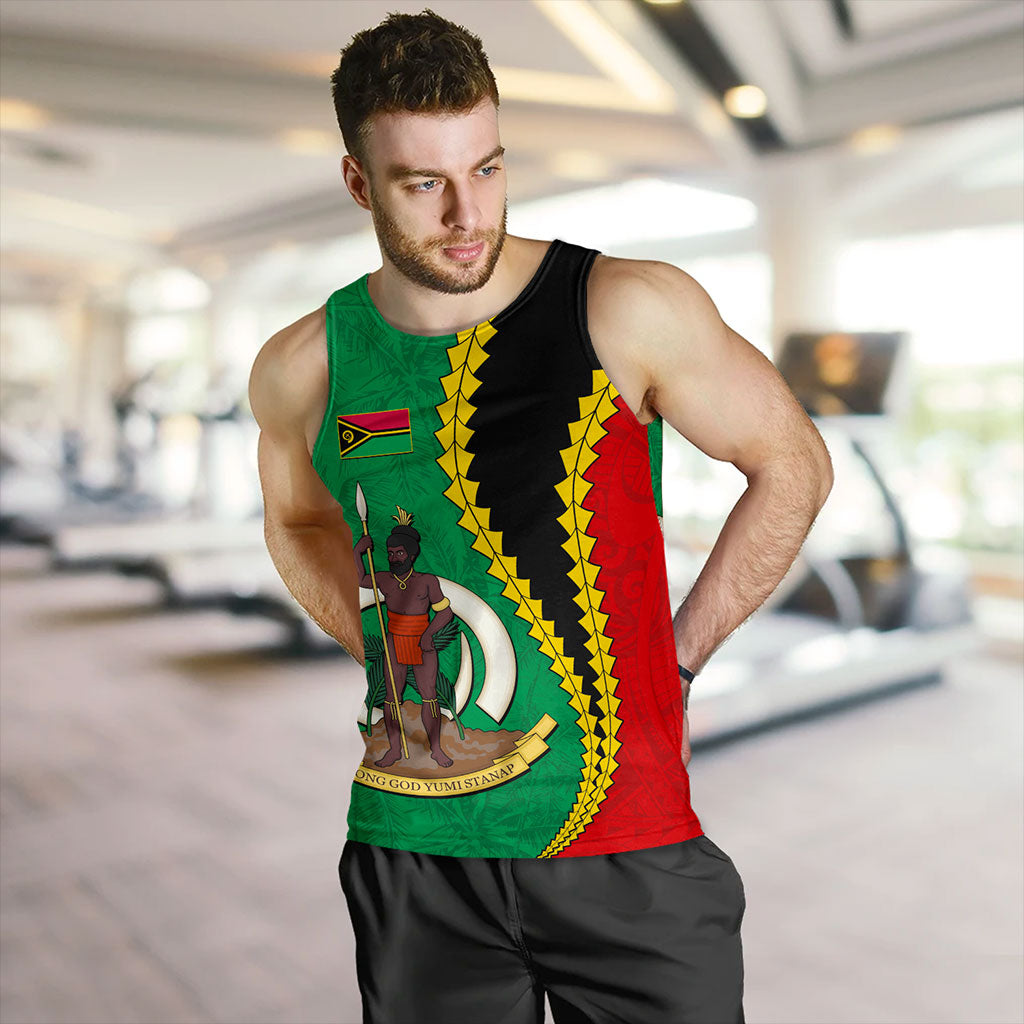 Vanuatu Tank Top Tattoo With Tree Coconut Pattern