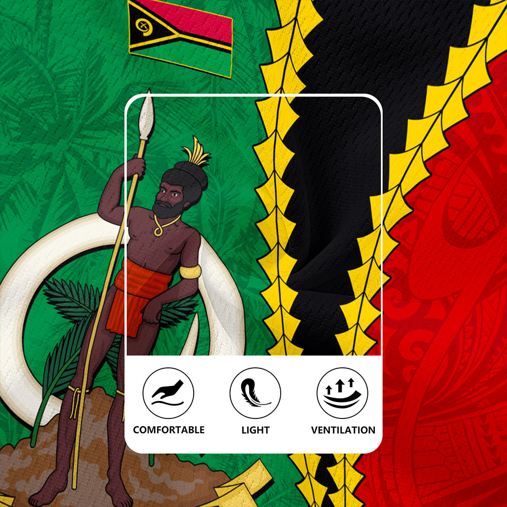 Vanuatu Rugby Jersey Tattoo With Tree Coconut Pattern