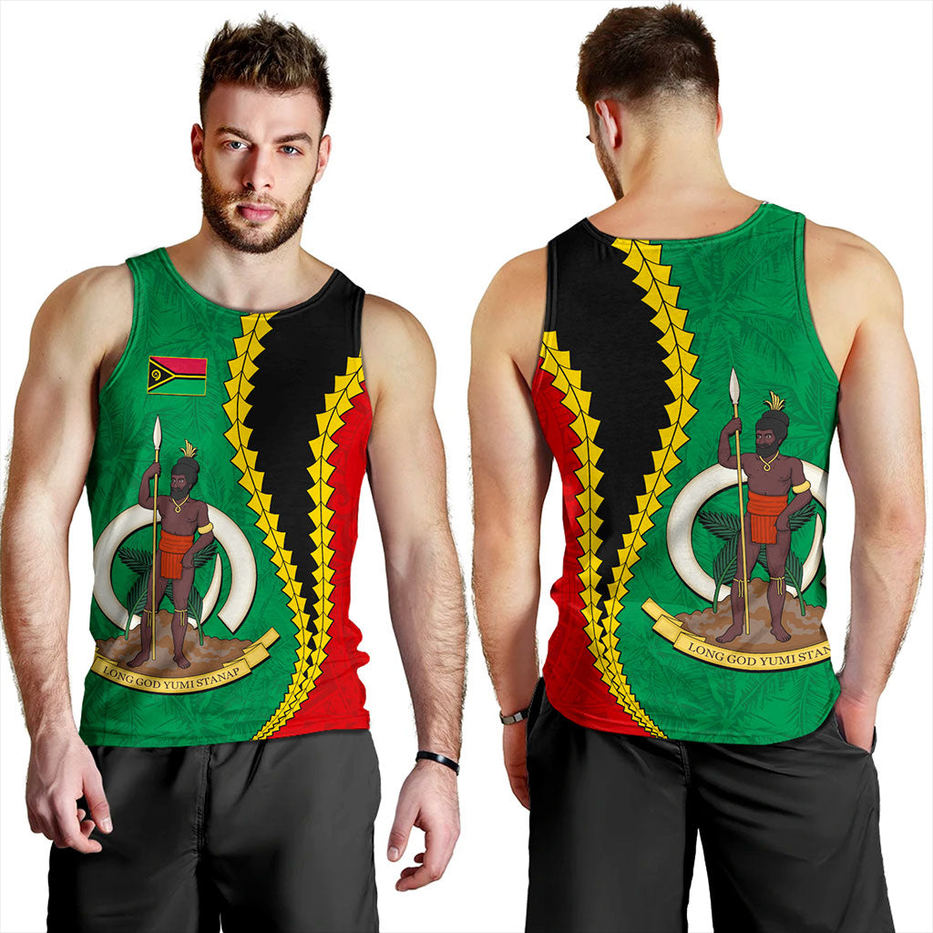 Vanuatu Tank Top Tattoo With Tree Coconut Pattern