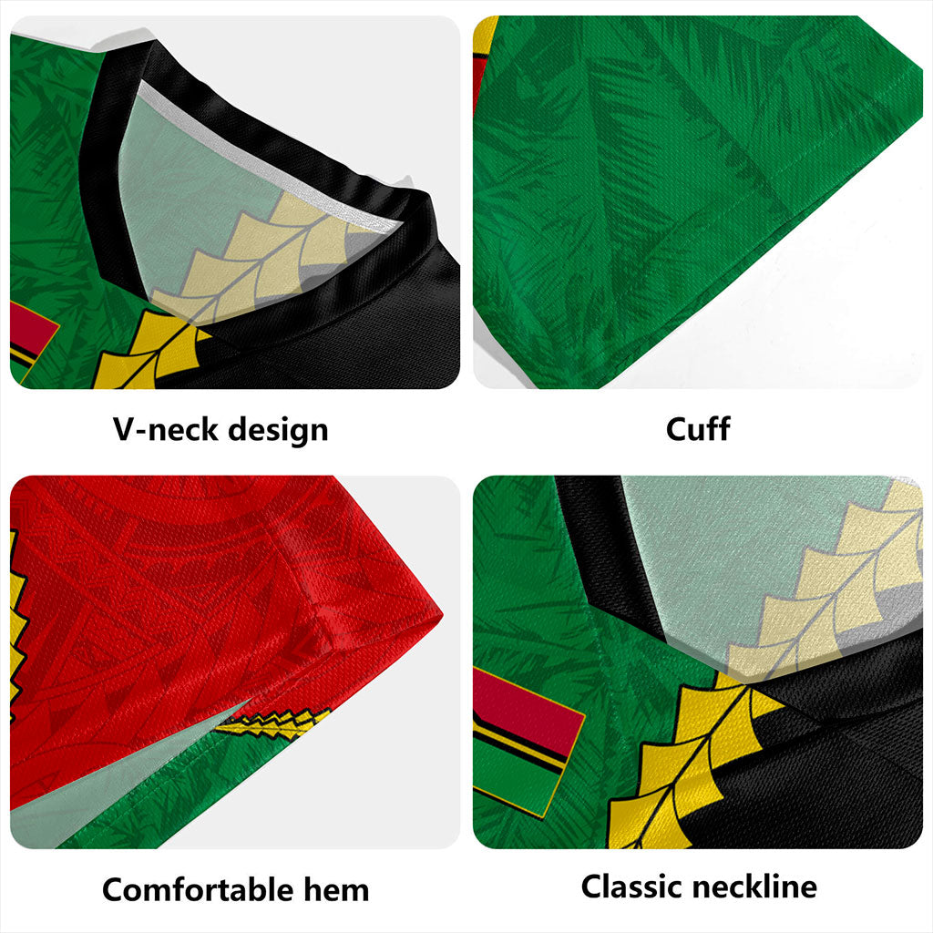Vanuatu Rugby Jersey Tattoo With Tree Coconut Pattern