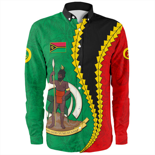 Vanuatu Long Sleeve Shirt Tattoo With Tree Coconut Pattern