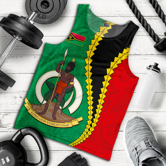 Vanuatu Tank Top Tattoo With Tree Coconut Pattern