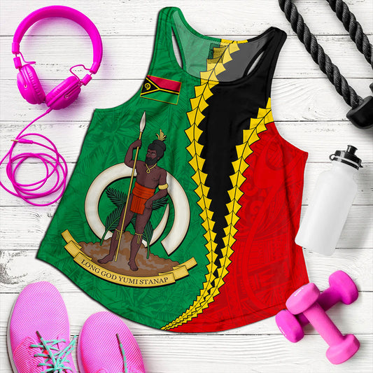 Vanuatu Women Tank Tattoo With Tree Coconut Pattern
