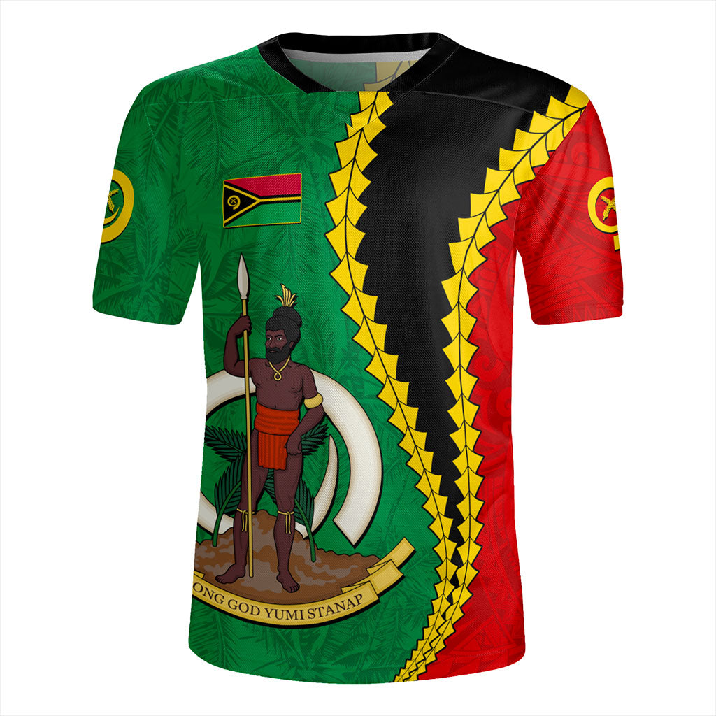 Vanuatu Rugby Jersey Tattoo With Tree Coconut Pattern