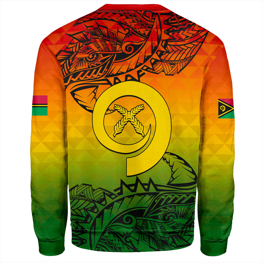 Vanuatu Sweatshirt Polynesia Tribal Pattern With Map