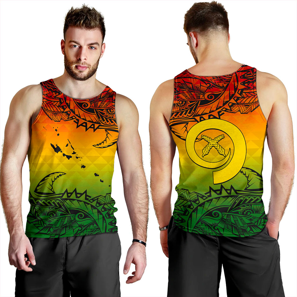 Vanuatu Tank Top Polynesia Tribal Pattern With Map